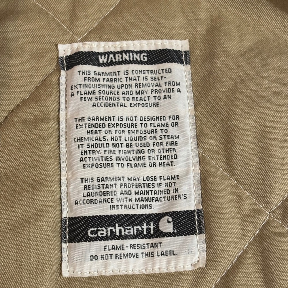 Carhartt FR Flame Resistant Duck Vest Brown Quilted Lining FRV036 BRN Large Reg - Picture 7 of 12